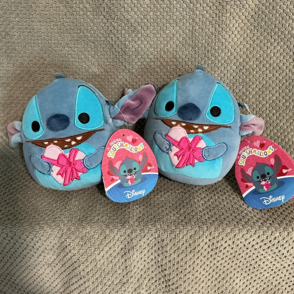 2x STITCH SQUISHMALLOWS 5" NWT  Valentines Jazwares Plush‎ Disney 2026